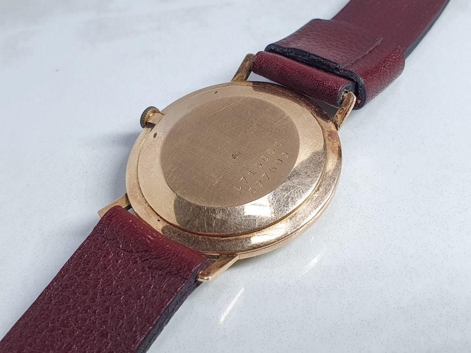 Ceas Telius automatic cu carcasă din aur de 14K și curea din piele