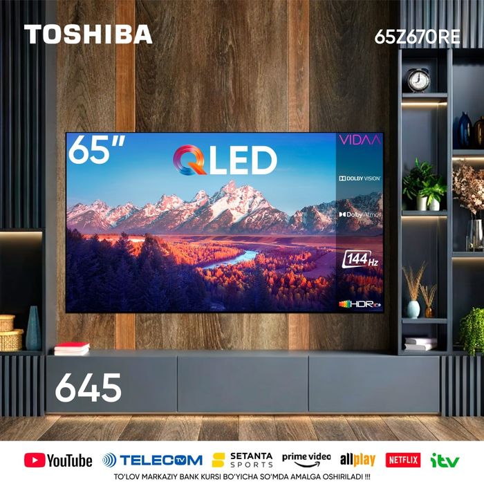 Телевизор TOSHIBA 55/65/75 QLED 4k