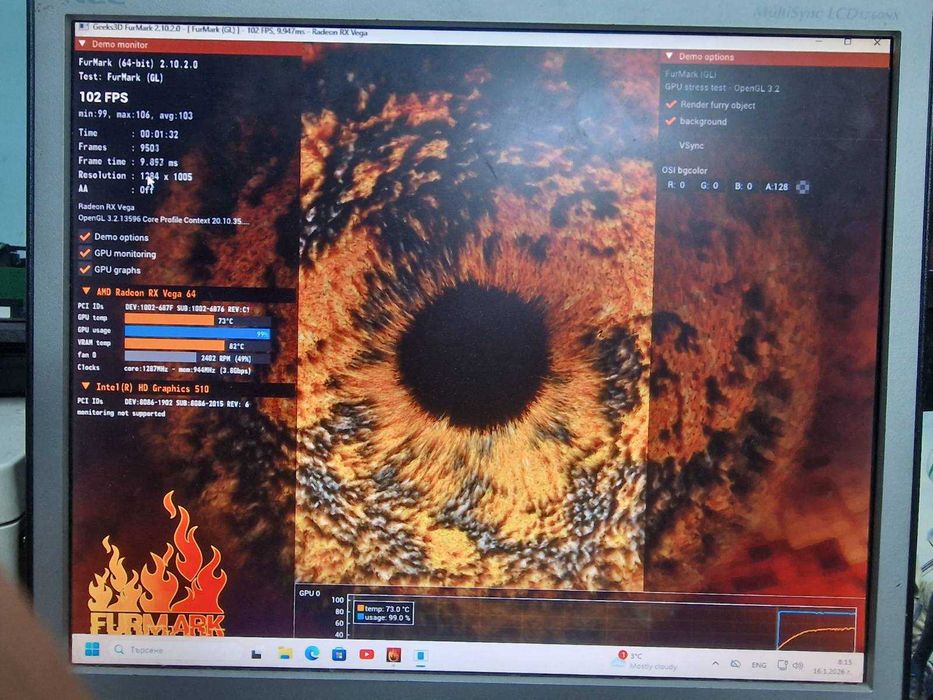 AMD Radeon Vega64 8GB DDR5 със 3 месеца гаранция