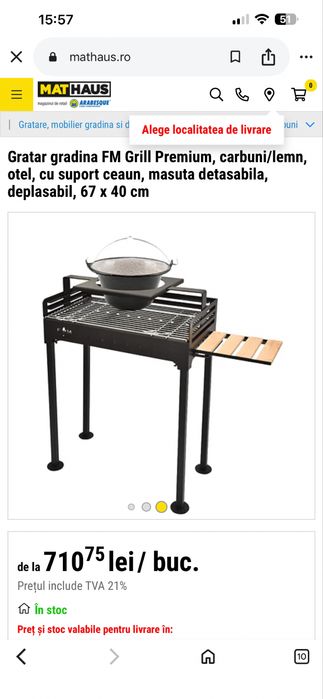 Gratar premium cu suport ceaun