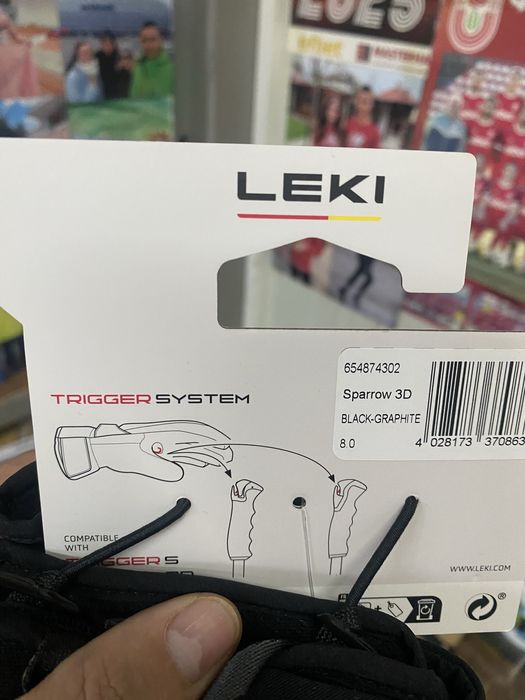 Нови ръкавици LEKI,размер M/8/,Trigger S захващане,козя кожа на дланта