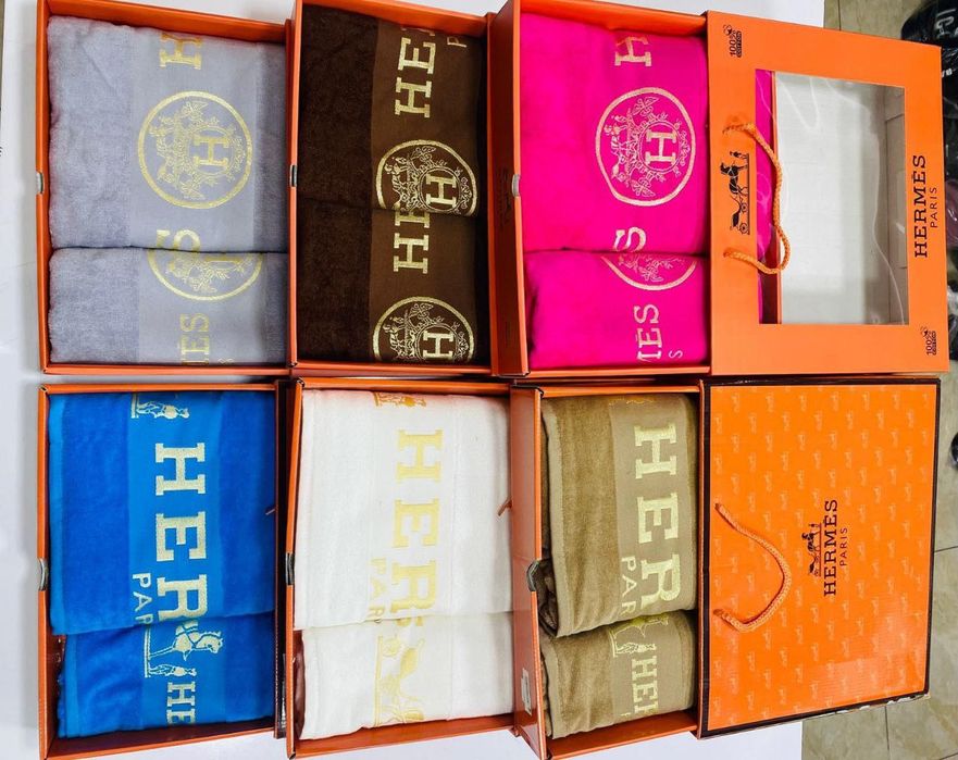 2 бр хавлия в кутия 100% памук луксозни