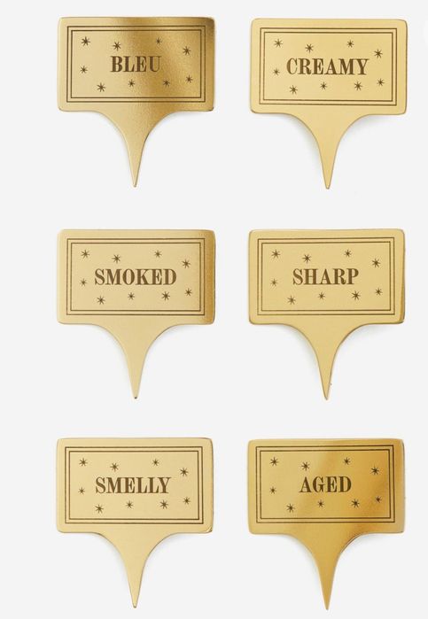 Set 6 plăcuțe de brânză metalice ideale pt.platouri charcuterie