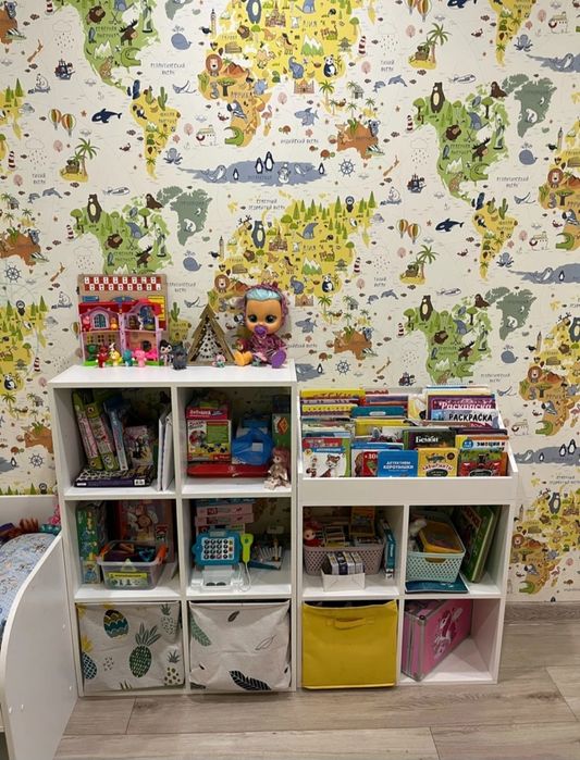 Стеллаж для игрушек и книг детской