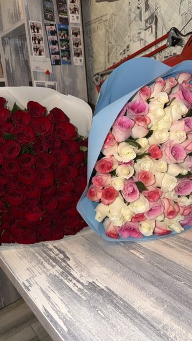 Продам розовые розы 51шт