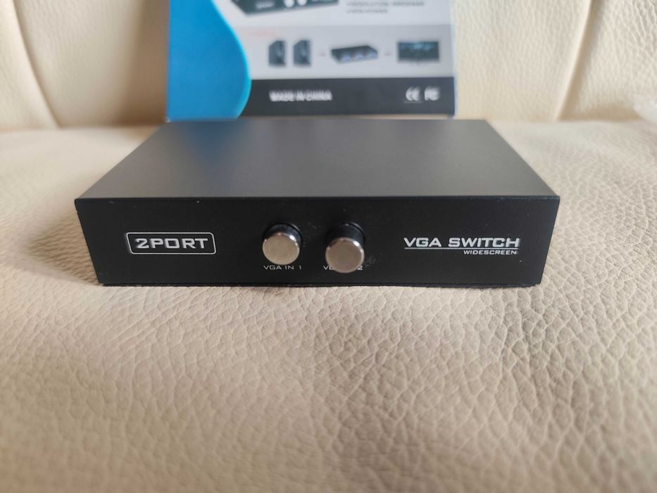 VGA Switch 2-Port – превключвател за 2 PC към 1 монитор, черен