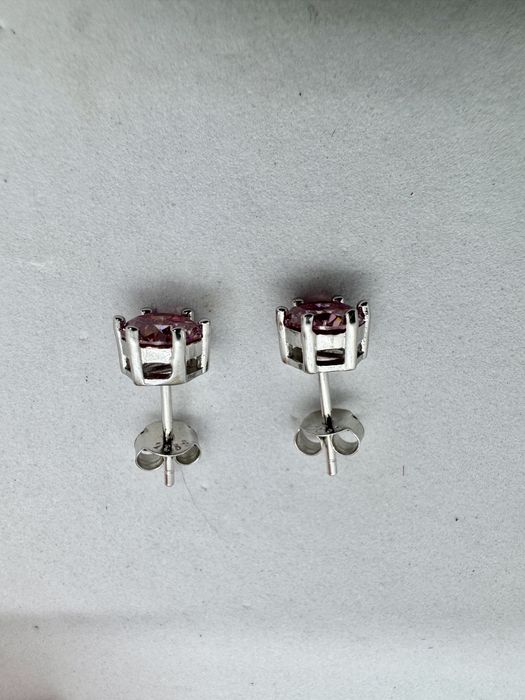 Сребърни обеци с мойсанит (Диамант) 1 карат