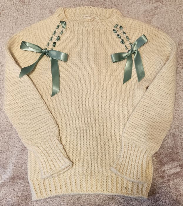 Pulover lana 100% dama tricotat manual marimea M