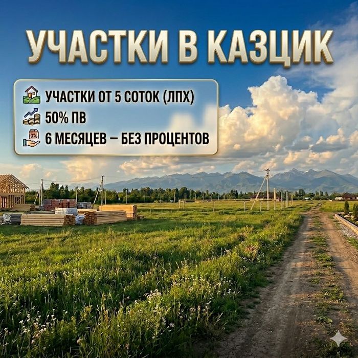 Ровные Участки в Казцике 4-5 Сот.Под Строительство Дома.Газ Рядом. ЛПХ
