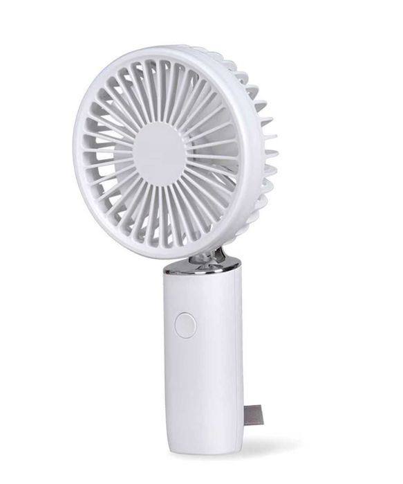 Ventilator portabil, 3 viteze, incarcare USB, 6h/1200mAh, 2W, alb
