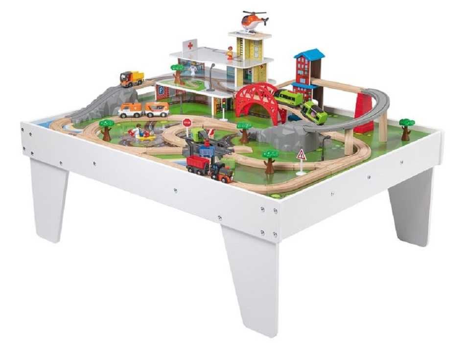 Set masa lemn, sine lemn, trenulete magnetice