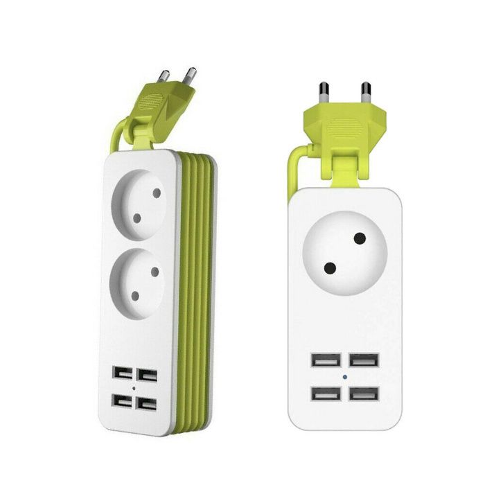 Prelungitor cu 2 Prize si 4 USB, 1.5 metri. Nou ambalat!