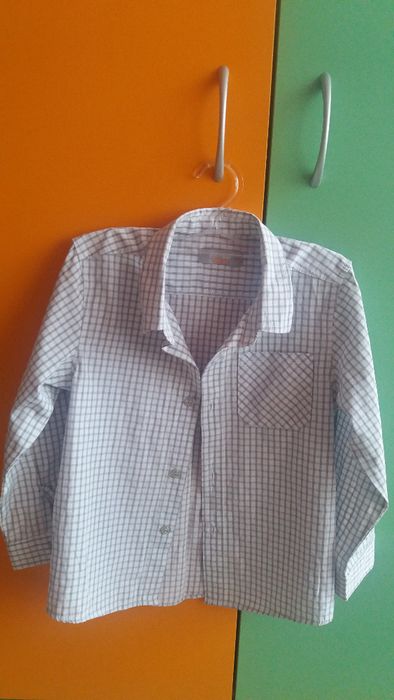 Пуловер, елек, риза, дънки, ватиран панталон, зимно яке, ръкавици 116