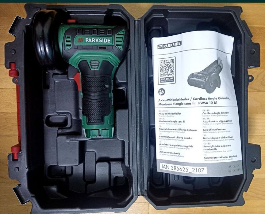 Parkside mini flex polidisc polizor pe baterie 12V 4A 5A 2A încărcător