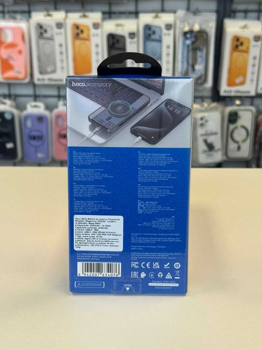 Baterie Externa Wireless, Magentica, PD20W, 1xUSB-C 5.000mAh