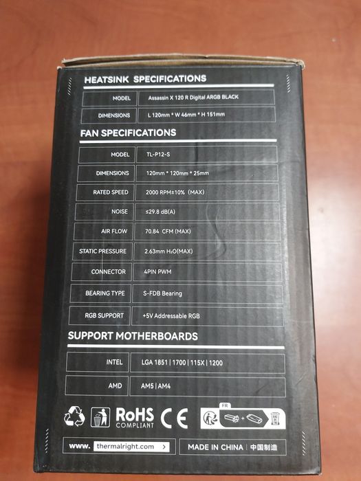 Cooler nou cu afisaj temperatura Thermalright Assasin x 120 R digital