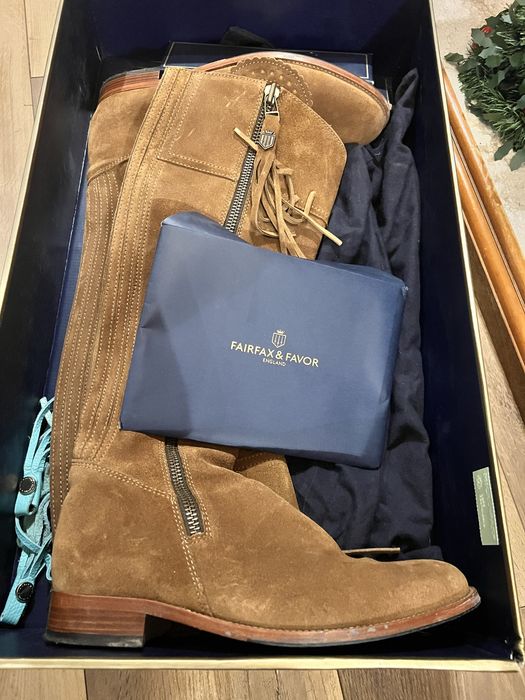 Cizme Fairfax & Favor England – piele întoarsă – premium