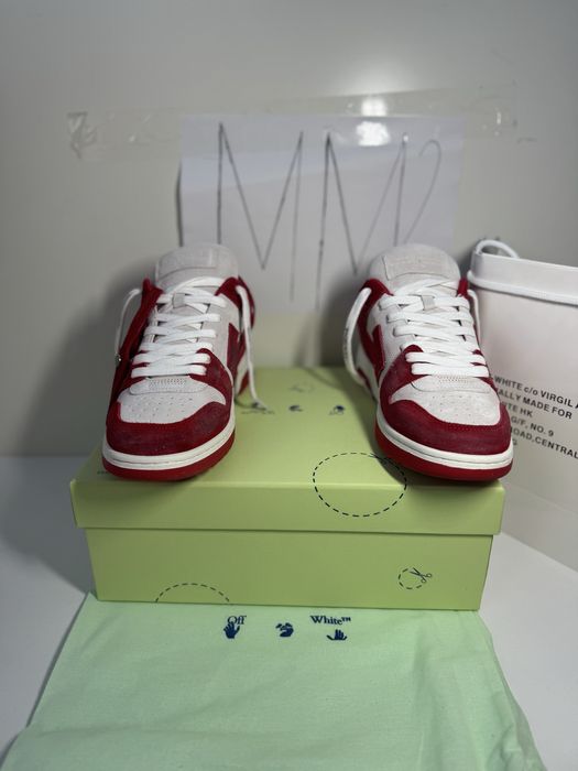 Adidasi Off-White Out Of Office Lace-Up Sneakers retro sude leather