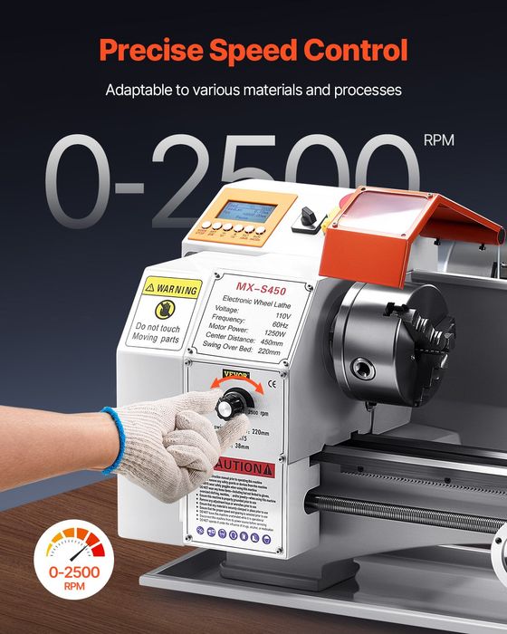 Strung metal automat 220x450mm 0-2500 RPM 1250W