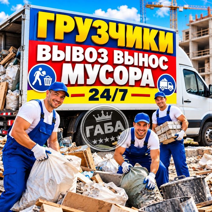 Вывоз и вынос мусора. Грузчики и Газель. 24/7