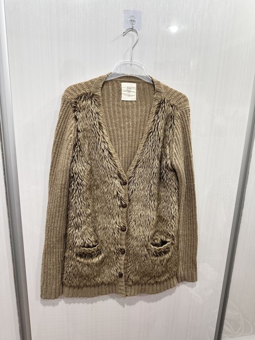 Cardigan Zara Knitwear cu inserții tip blană – mărimea 42