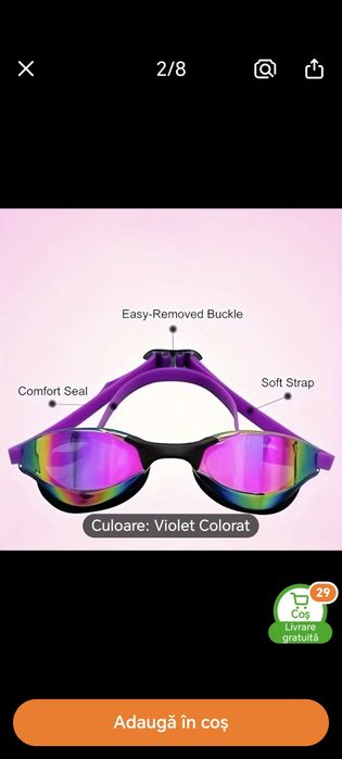 Ochelari inot antiaburire peotectie uv in cutie plastic