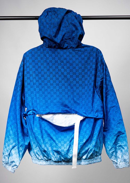 Яке Gucci Printed Technical Poplin Zip Jacket – Gradient Blue