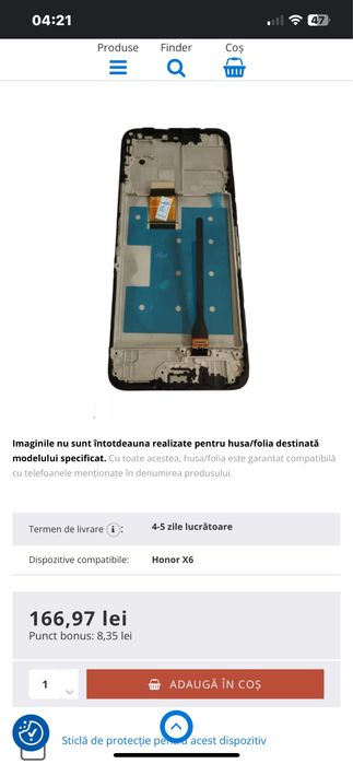 Vând Display cu ramă HONOR X6