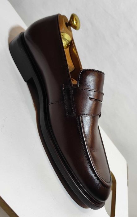 Pantofi loafer 42 42.5 penny ZARA NOI piele naturala moale maro