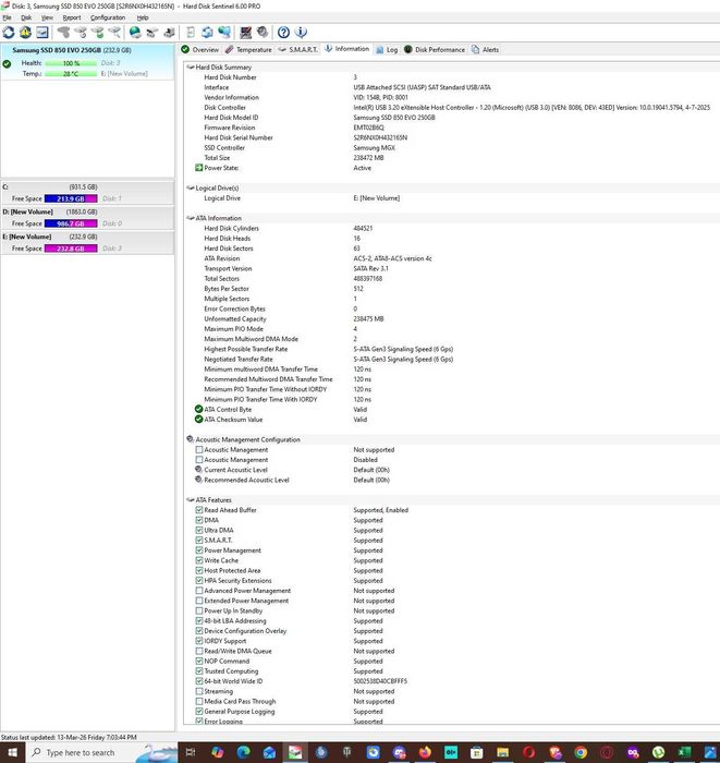 Solid State Drive (SSD) Samsung 850 EVO 250GB SATA 6Gbps 2.5" MZ7LN250