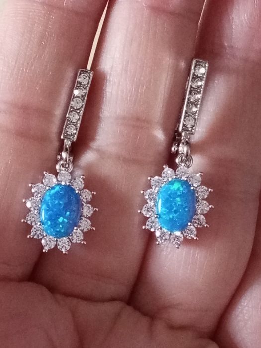 Cercei argint 925 cu opal