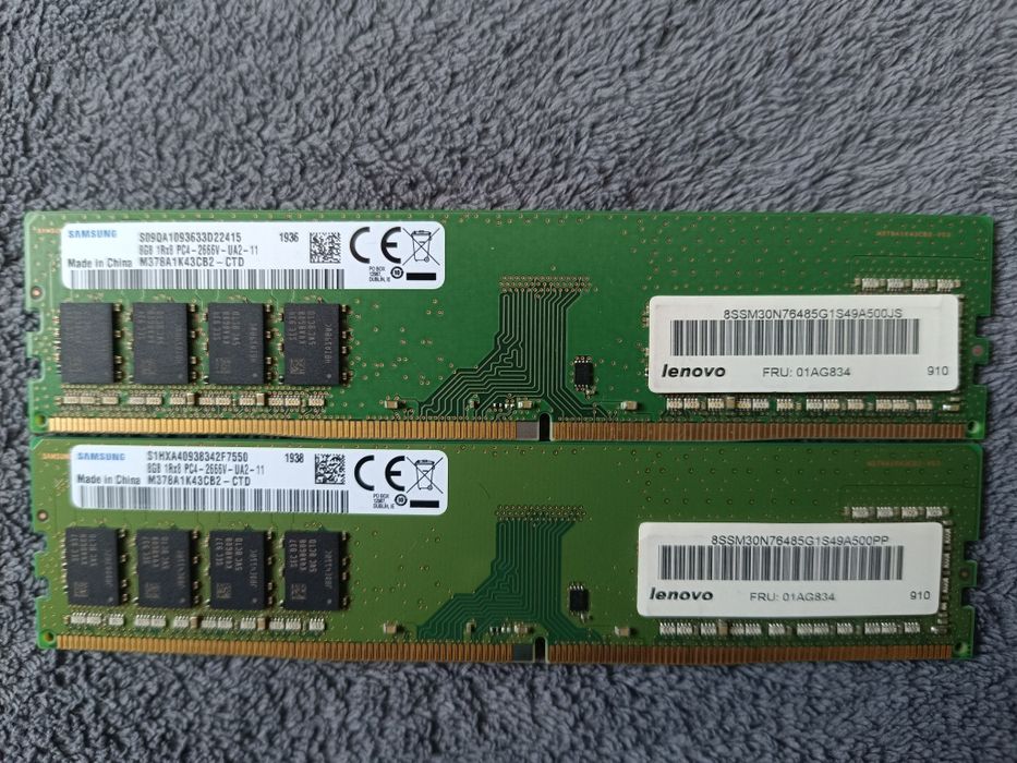 Kit 16GB (2x8 GB) DDR4 Dual Channel 2666 mhz Samsung