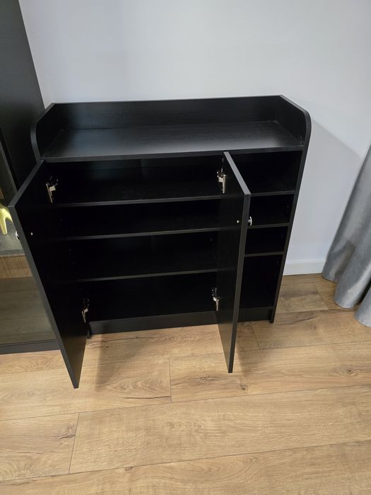 Pantofar (comoda pantofi) Homcom, PAL, negru, 83x30x90 cm