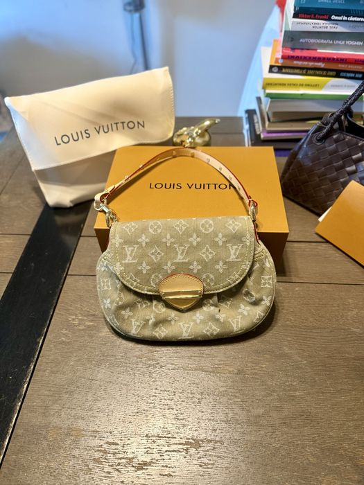 Geanta Louis Vuitton din denim kaki model sunset