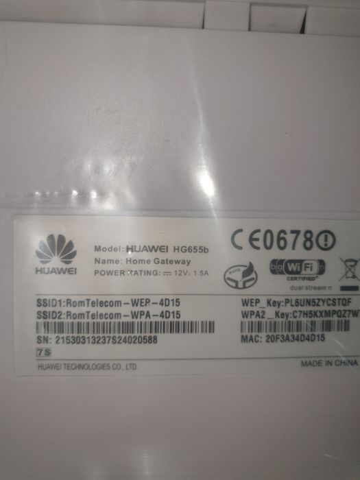 Modem wi fi Huawei HG655b.