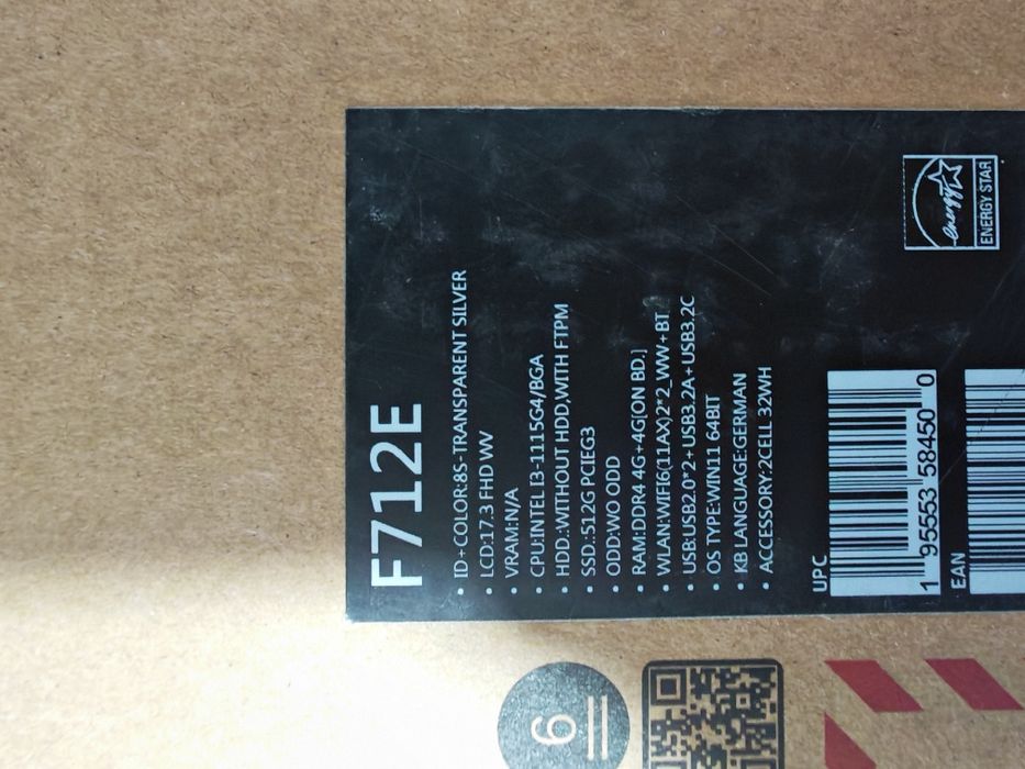 Laptop Asus i3 gen11, 17.3", 8gb, 512gb