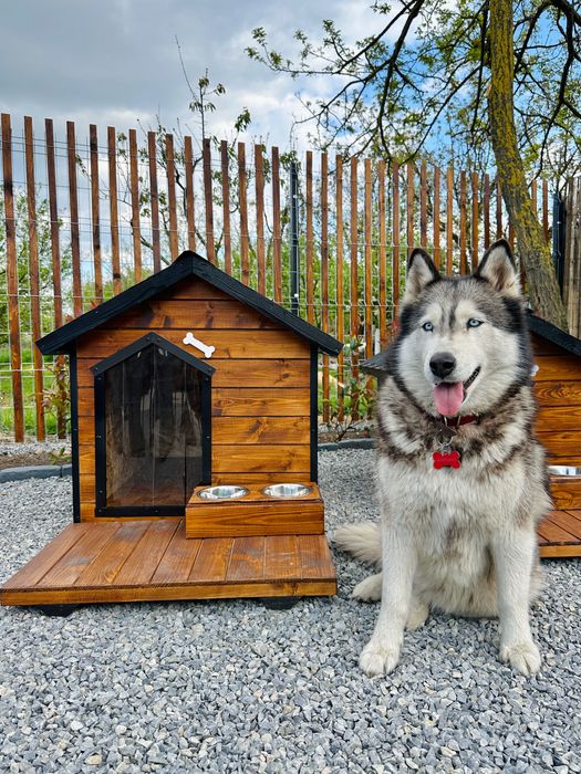 Cușcă de câine clasică izolată termic - protecție iarnă-vară