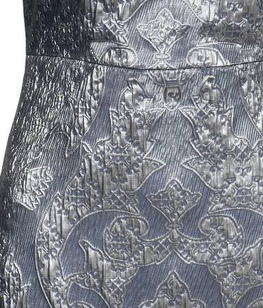 Rochie H&M eleganta argintie brocard marimea 40-L