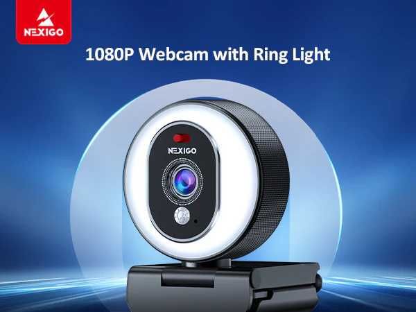 Camera Web NexiGo N680E FullHD Webcam inel lumina Auto Focus Sigilata