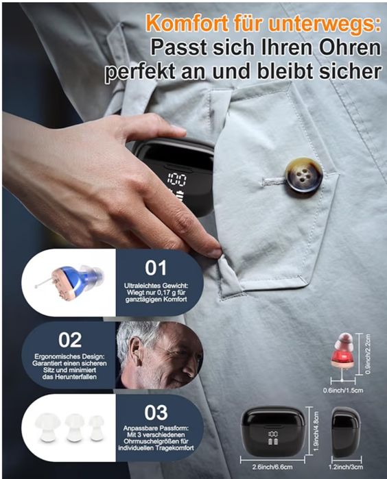 Aparat auditiv Digital Reîncărcabil pentru Adulți