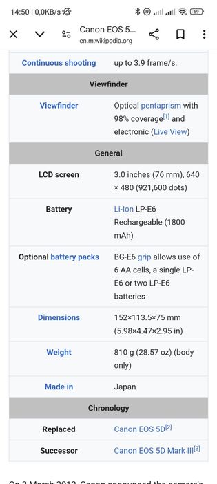 Canon 5D mark 2 + 85mm obektiv ruchnoy fokus