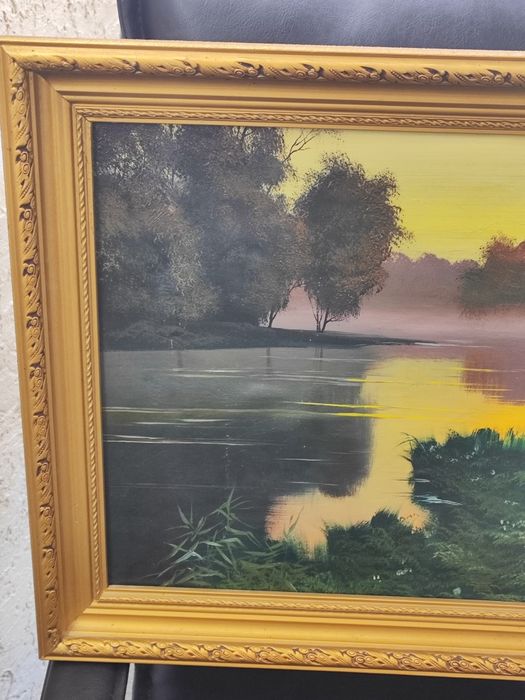 Стара рисувана картина пейзаж