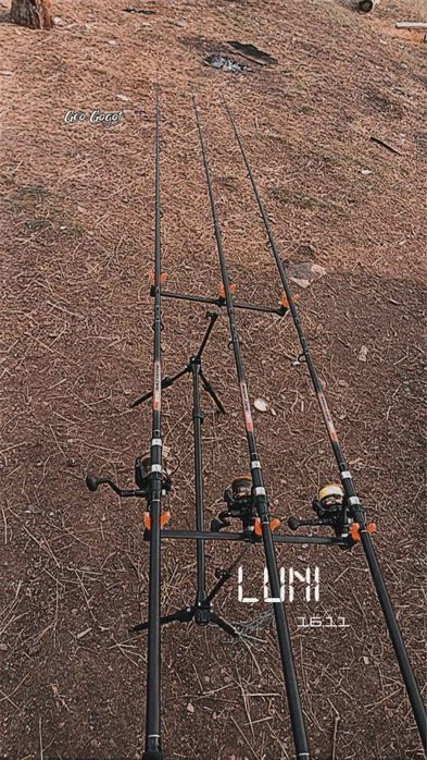 Set complet pescuit crap – 3 lansete, 3 mulinete + accesorii!