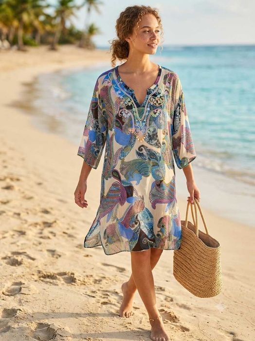 Rochie de plaja multicolora