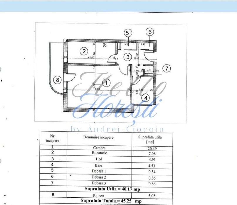 Apartament de 1 camera, 40 mp. Zona Eroilor