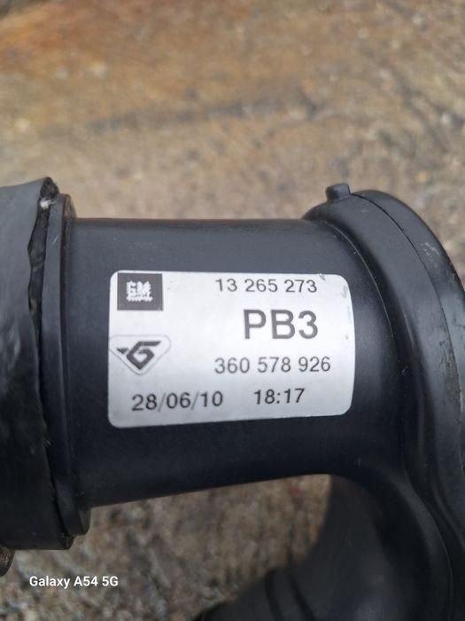 Tubulatura intercooler Opel Astra J 1.7 CDTI A17DTS; A17DTC; A17DTE