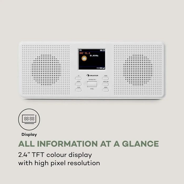 Радио Аuna Commuter Stereo DAB + / FM Digital Radio - Bluetooth