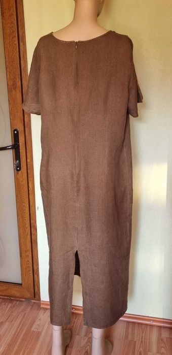 Rochie midi spre maxi, verde olive, in 100%, marimea L