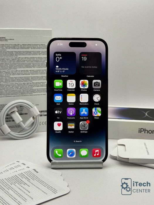 iPhone 14 Pro, 128GB, Black, 100% батерия, КАТО НОВ, 1г. ГАРАНЦИЯ!