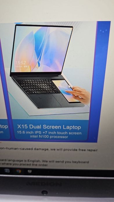 Laptop office 15,6' +7 inch touch pad